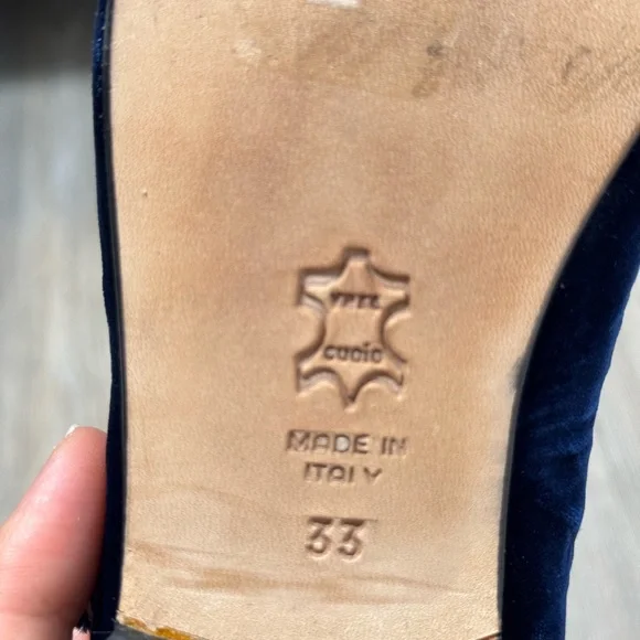 Gallucci Navy Velvet Mary Jane Shoes - Picture 4 of 9